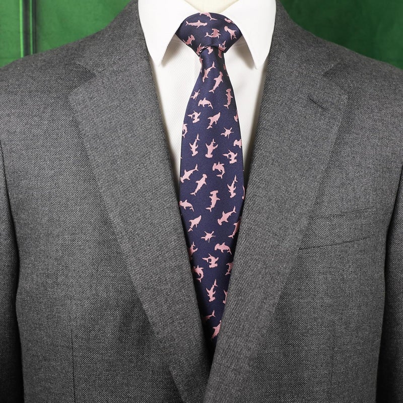 MENDEPOT Animal Pattern Necktie With Gift Box Sea Animal Pattern Tie Father's Day Birthday Gift Tie - Image 3
